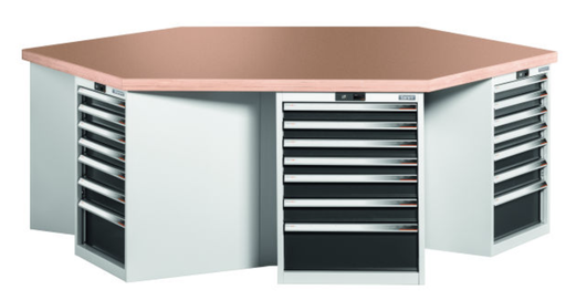 [819 W 101] Etabli hexagonal pour travail collectif
