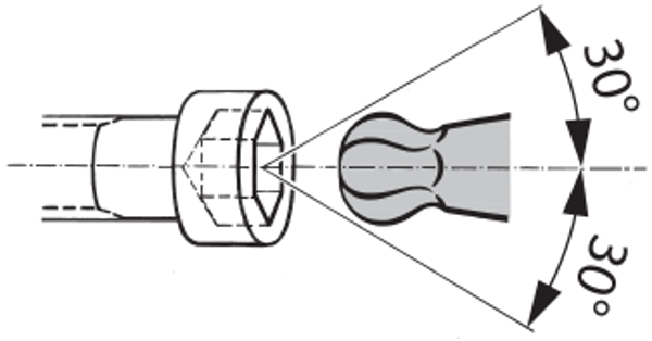 Tournevis hexagonale à tête sphérique avec manche Kraftform 4 mm