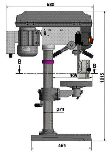 Perceuse, type établis