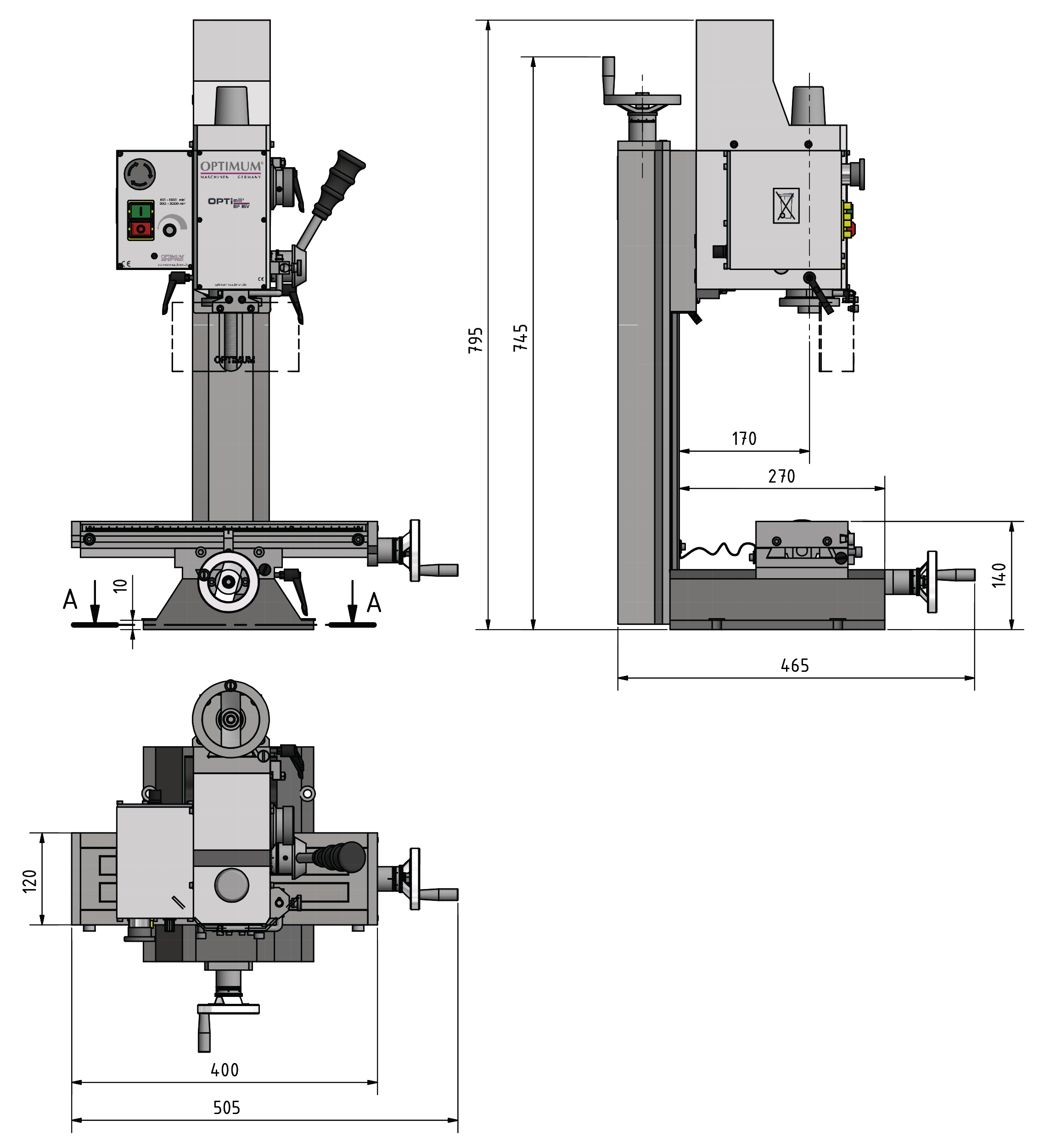 Perçeuse-fraiseuse "OPTIMILL" BF 16Vario