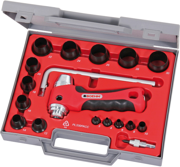 Wad punch set complete in a case 3-30 mm