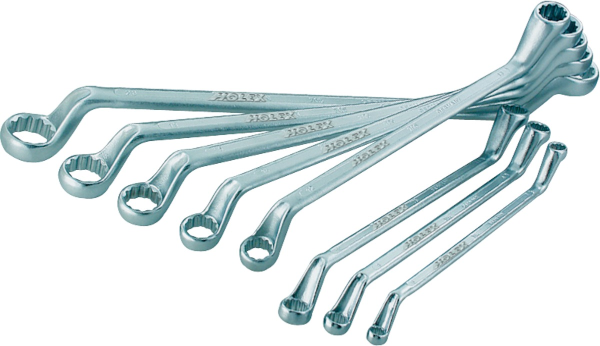 Double-ended ring spanner set, 6-22mm, 8pc