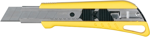 General-purpose knife with lockable slide with 3 blades, 18 mm