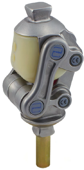 Polycentric Knee Joint, without lock, Stainless steel