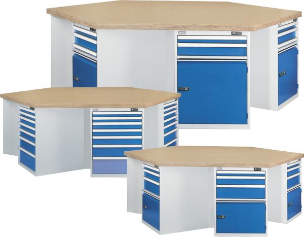 Hexagonal workbench for collective work