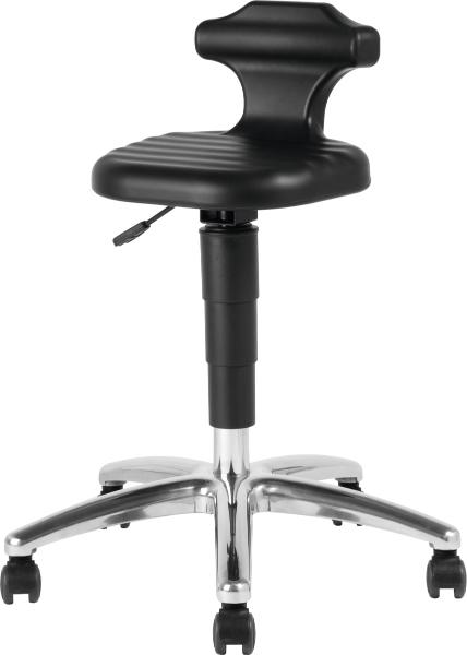 Work stool with backrest and castors