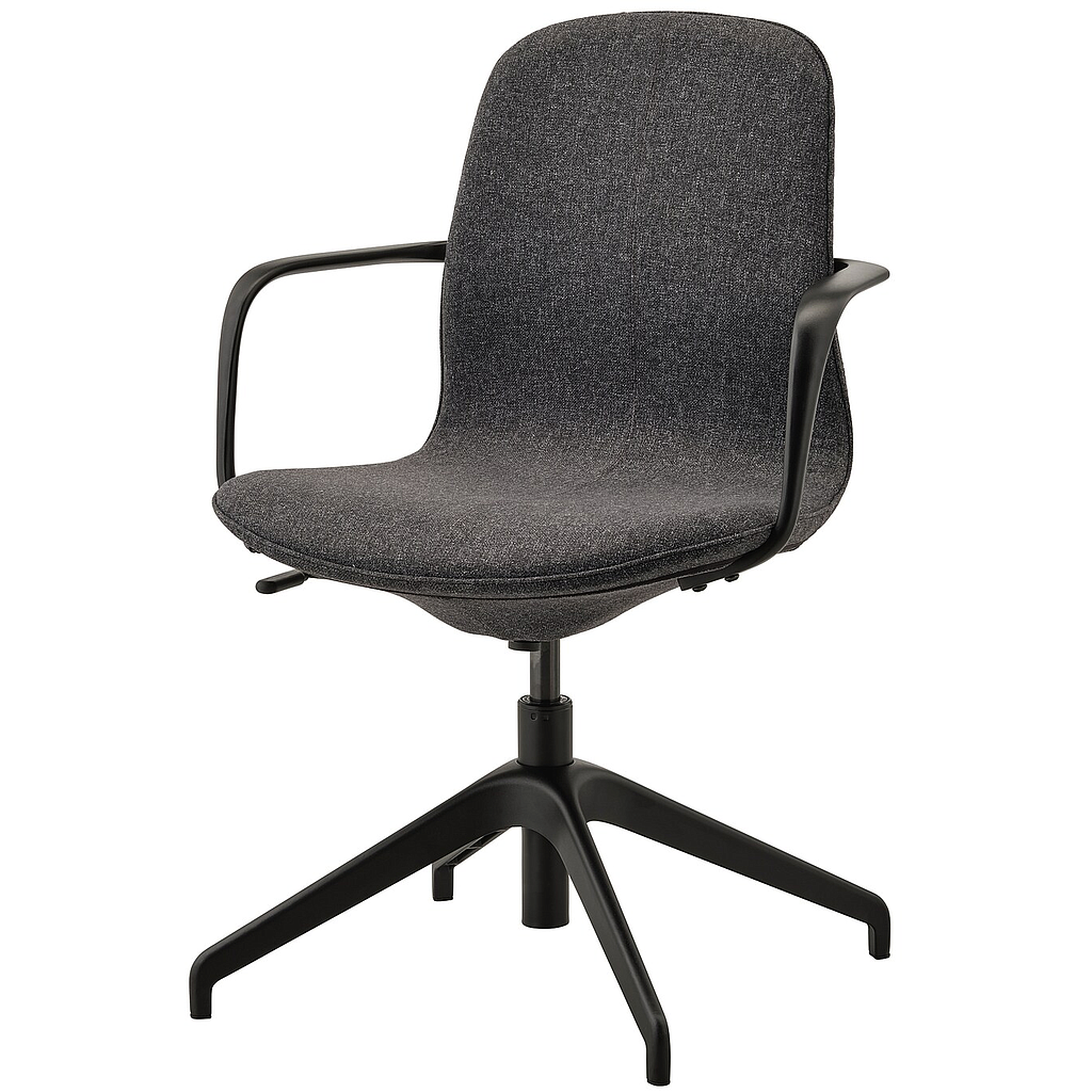 Fixed office chair with armrest