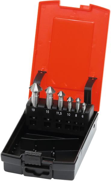 Countersink set in a case 90°, 6pcs