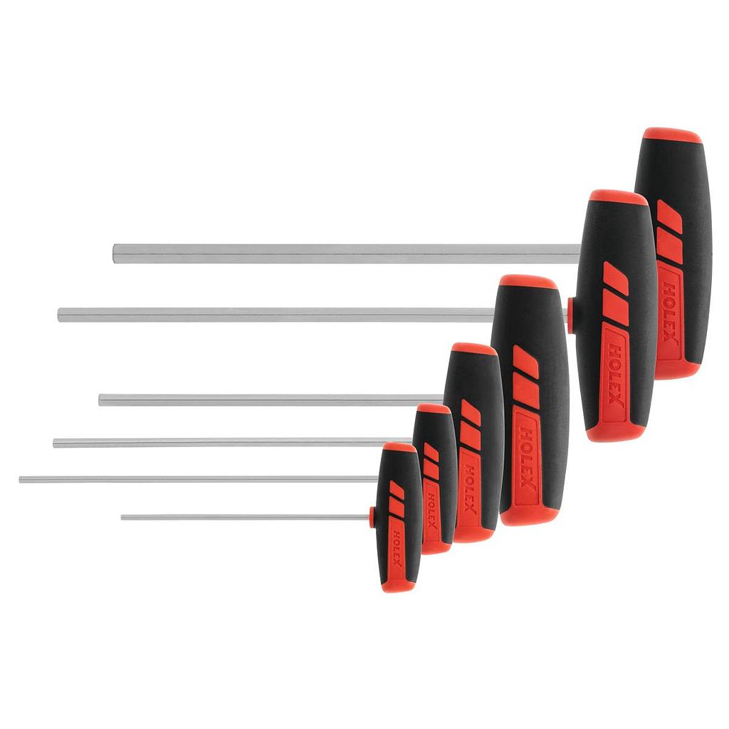 Hexagon screwdriver set with T-handle, 6 pcs