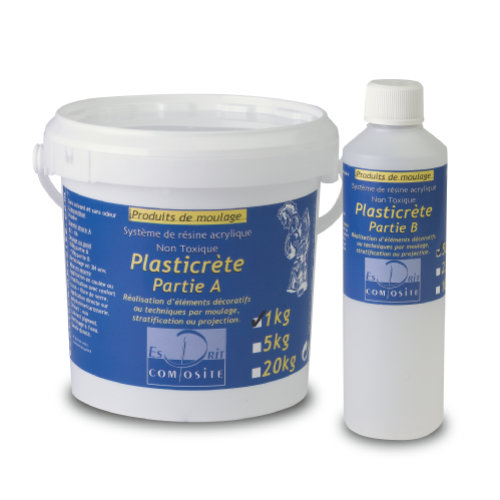 Résine acrylique plasticrète (non toxique), 7.5kg