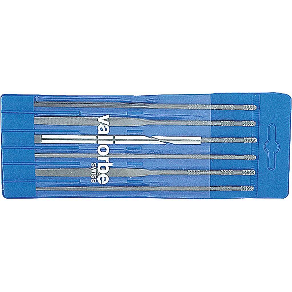 Set of 6 precision needle files, 160mm