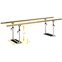 Barras paralelas abatibles con pasamanos de tulipwood, altura regulable, 3m