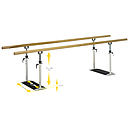 Foldaway parallel bars with tulipwood handrail, adjustable height, 3m