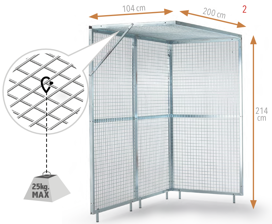 Cage for pulley therapy, 200x104x214cm