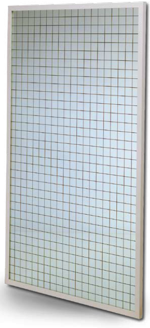 Wall mirror, with grid surface