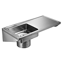 Plaster sink for work top mounting, stainless steel