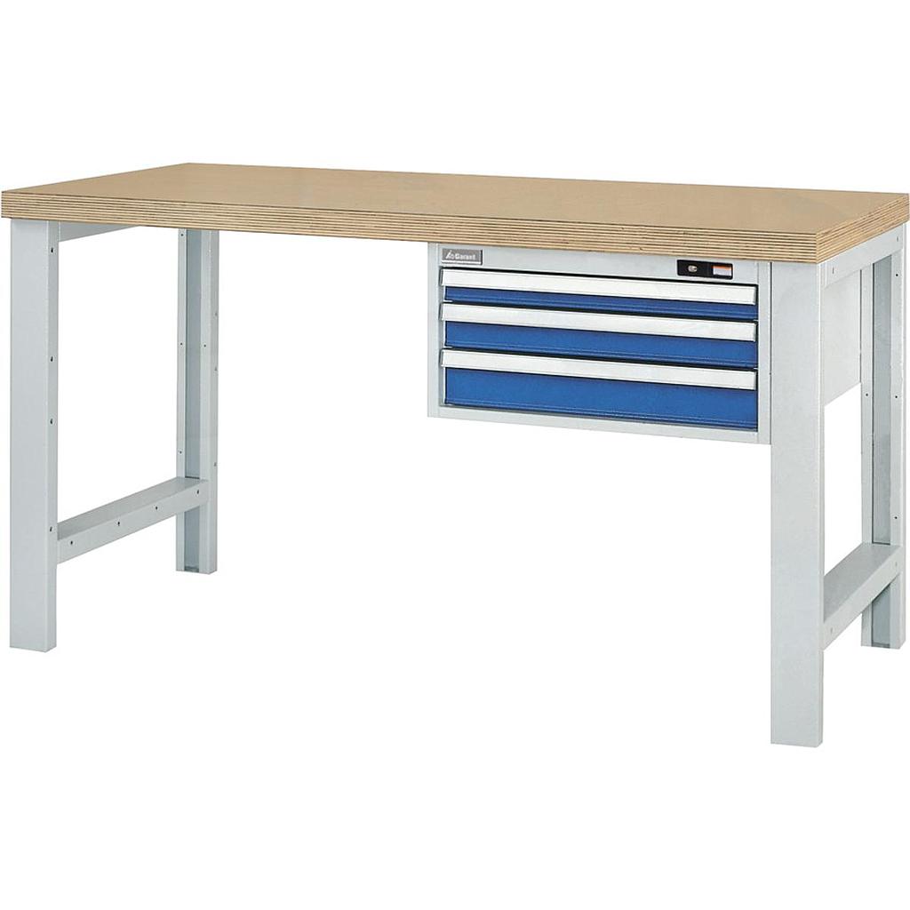 Universal workbench, length 1500mm, with 3 drawers