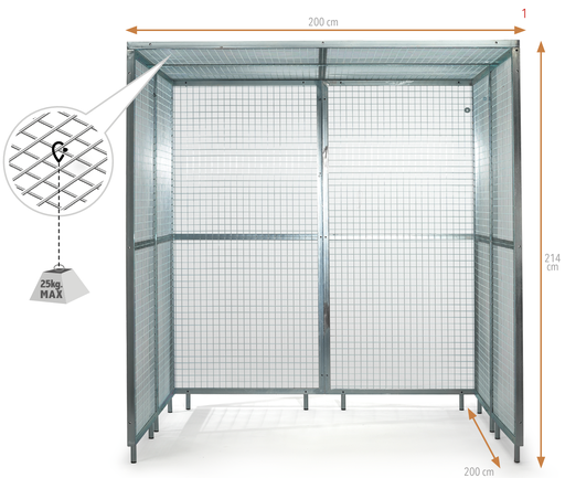 [00 K 58.200X204] Pulley therapy cage, 200x204x214 cm