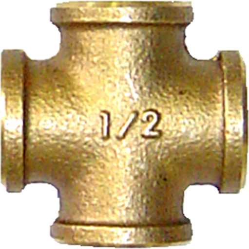 [121 W 305] Bronze pipe cross coupling, 1/2"