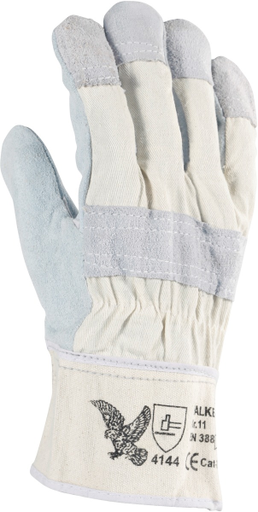 [913 W 002] Pair of leather handling gloves, size 10