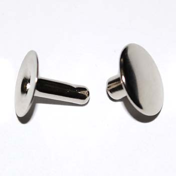 [00 M 63.12] Rivet tubulaire, laiton nickelé, 13x12mm, 1000 pcs