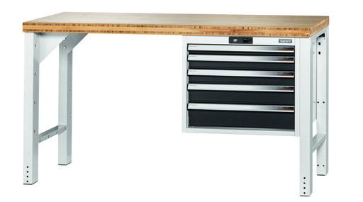 [819 W 001] Etabli universel, longueur 1500 mm, avec 5 tiroirs