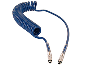 [822 W 005] Manguera espiral de PU, azul - 1/4"