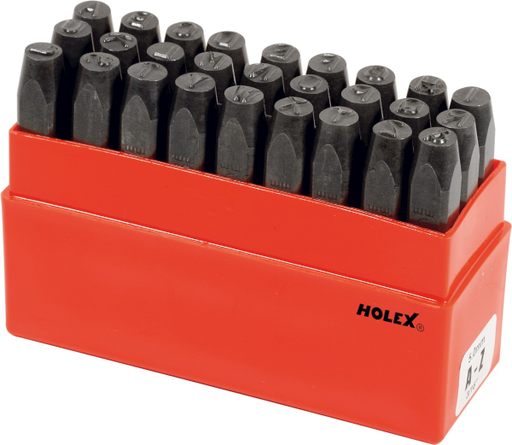 [654 W 001] Numeral letter punch set, 27 piece