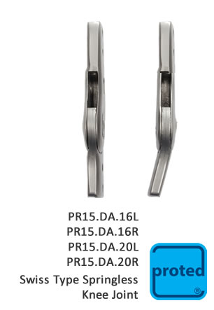 [PR15.DA.16R] Articulación de rodilla tipo suizo Springless16R