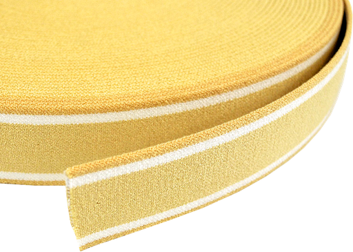 Elastic strap beige with white stripes, 25m
