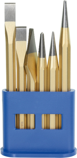 [655 W 002] Jeu de burins et de chasse-pointes, 6pc