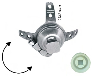 [PR05.DE.004] Rotatable lamination anchor, 4 prongs, with pyramid, stainless steel, 100mm