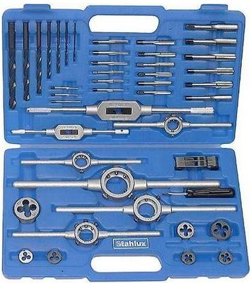 [649 W 001.SET] TAP and DIE SET, by hand, tap set of 2 each size