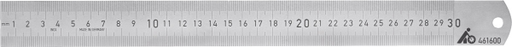 [716 W 003.30X300] Engineer’s precision steel rule stainless, matt finished 300 mm