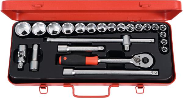 [646 W 001] Socket set 1/2 inch square drive 23 pieces