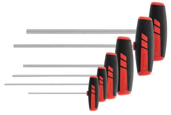 [640 W 009.SET6] Jeu de clés 6 pans avec poignée en T, 6pcs