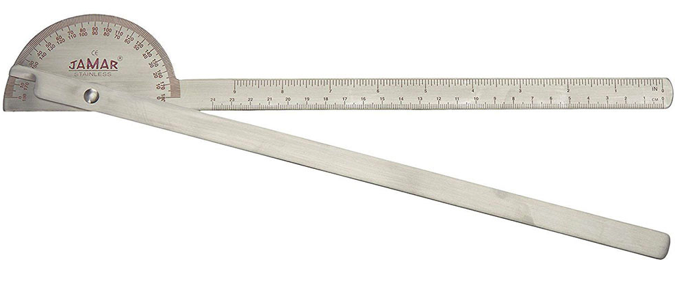 [720 W 002] Goniometre, long branches, stainless steel, JAMAR®
