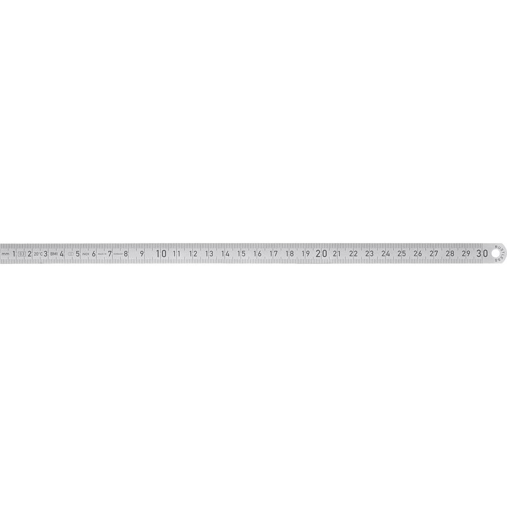 [716 W 003.13X150] Réglet souple, étroit, inoxydable dépoli 150mm