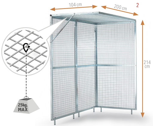 [00 K 58.200X104] Cage for pulley therapy, 200x104x214cm